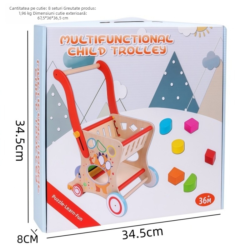 Jucărie de mers din lemn pentru copii cu tracțiune – Xinnan Wood; material lemn; vârstă 4–6 ani; ghid video disponibil