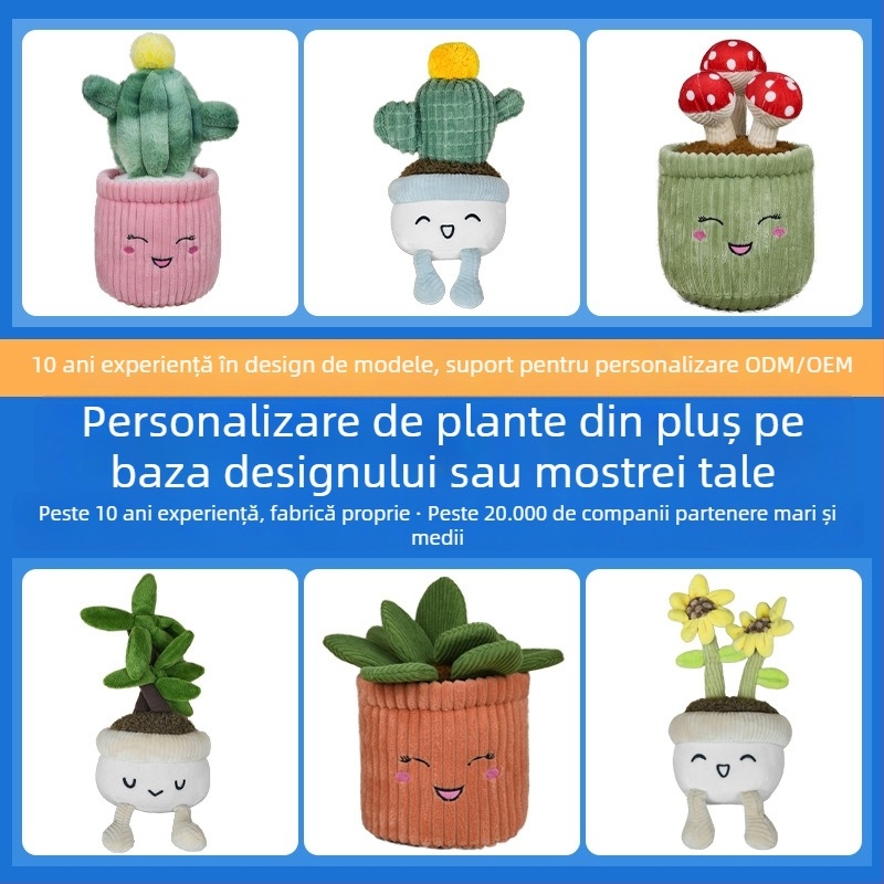 Jucărie de pluș personalizabilă cu temă plantă/fruct — pluș moale din bumbac; umplutură PP; personalizare după probă; ambalaj pungă plasă