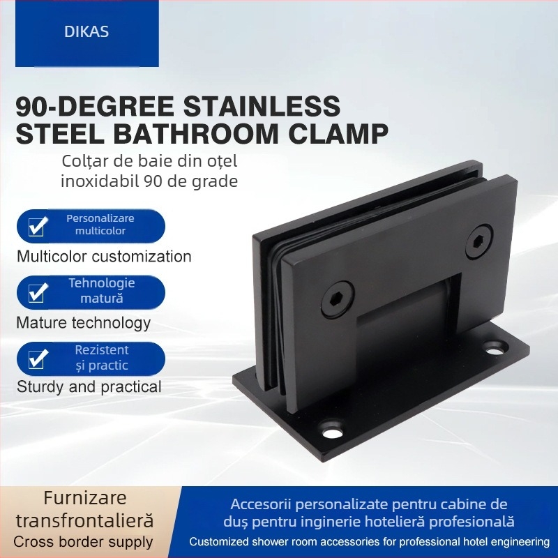 Șarnier pentru ușă de duș, din oțel inoxidabil 304, pliere 90–180°, pentru cabina de duș din sticlă, stil Modern Minimalist