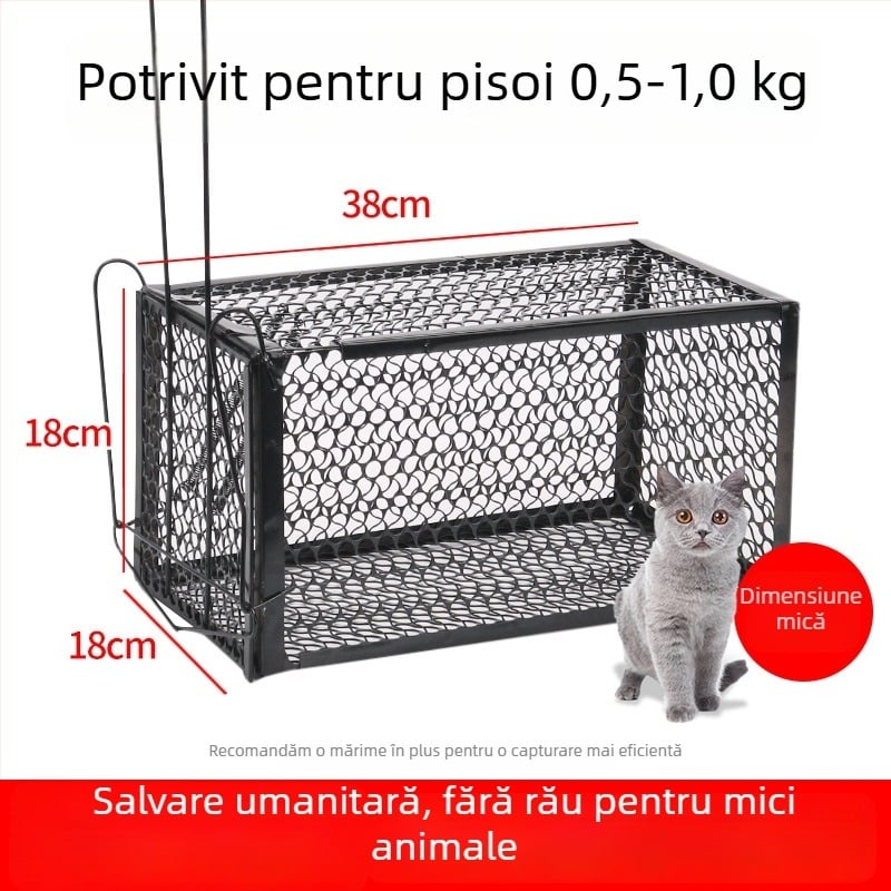 Power catch Capcană automată pentru pisici — proiectată pentru capturarea șobolanilor mari, cușcă de salvare pentru pisici de companie și animale fără stăpân, construcție non-toxică