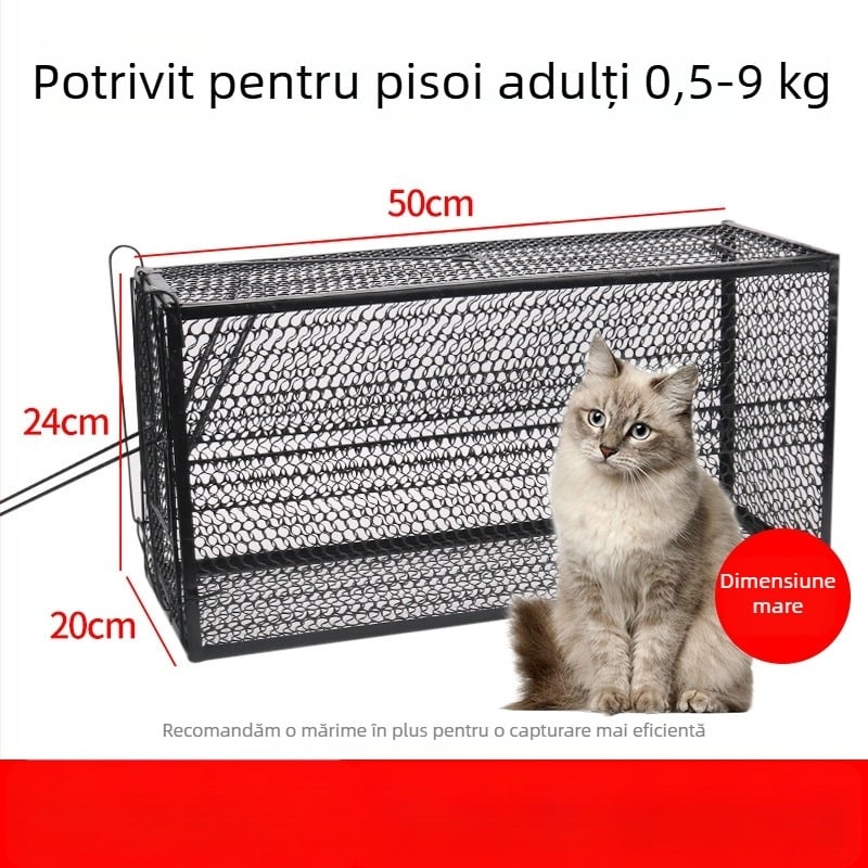 Power catch Capcană automată pentru pisici — proiectată pentru capturarea șobolanilor mari, cușcă de salvare pentru pisici de companie și animale fără stăpân, construcție non-toxică
