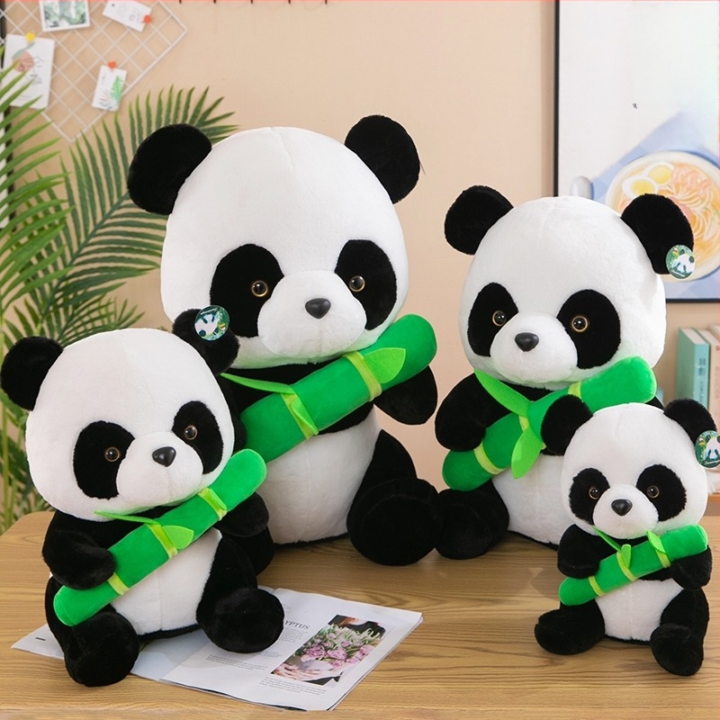 Jucărie Panda din pluș — Super moale, pluș scurt, Personalizare logo, Ambalare în plasă