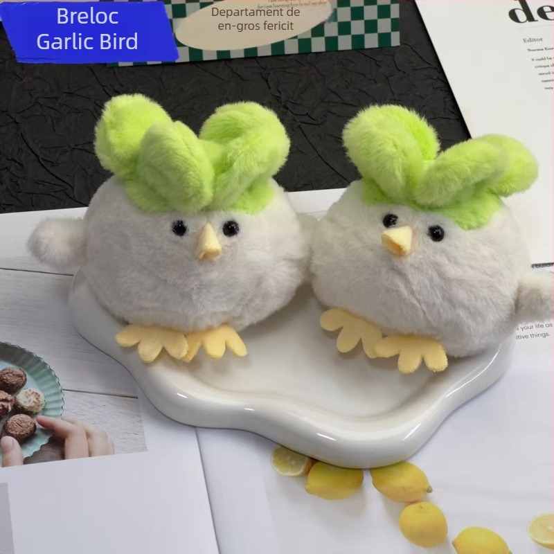 Garlic Bird jucărie din pluș - model animal, pluș, umplutură PP cotton, personalizare după mostră, ambalaj în pungă plasată în plasă