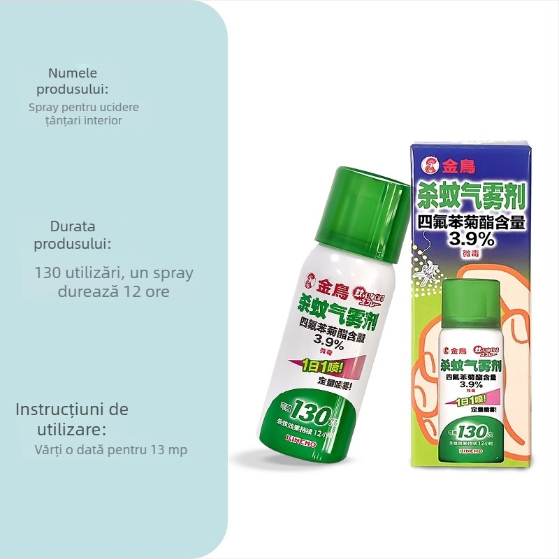 Kincho Golden Bird brățară portabilă repelentă pentru țânțari, formă solidă, model 88023/88016, durată 12 ore pe piesă, 30 brățări pe pachet