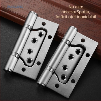 Balama de ușă din oțel inoxidabil, întărită, cu rulment silențios — Left Steel; potrivită pentru uși de cameră, baie și uși de fum; material: oțel inoxidabil; tip produs: balama