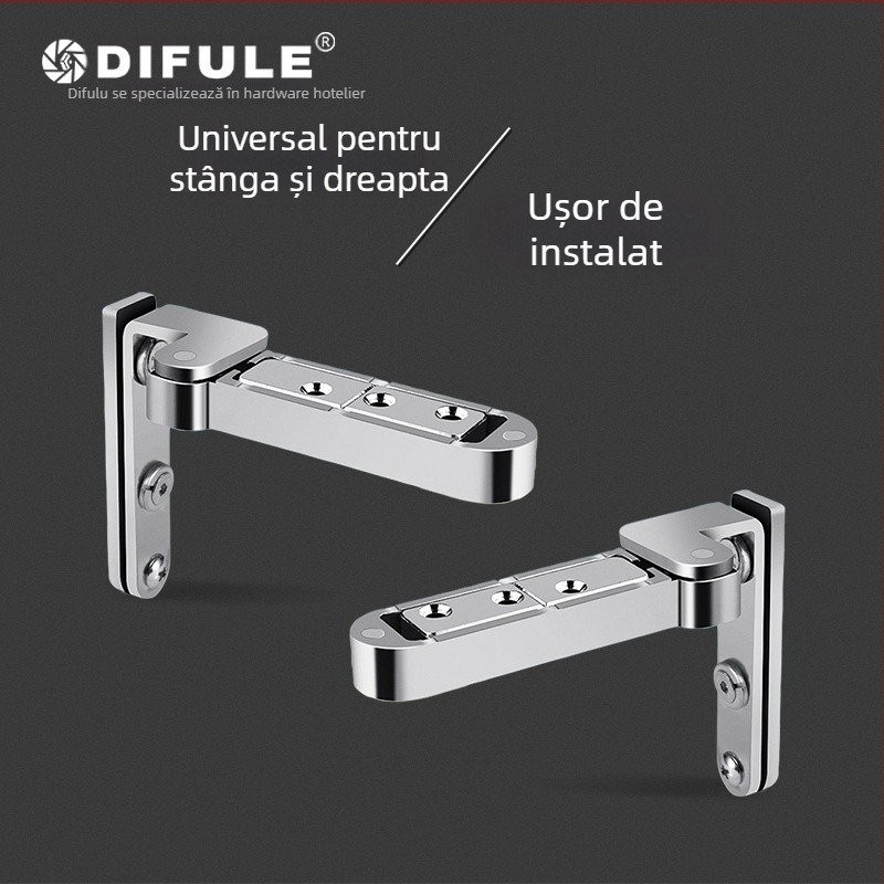 Șarnier pentru uși cu reglaj 3D și ax de rotație sus-jos, aliaj zinc, nichelat, model L040, DIFULE