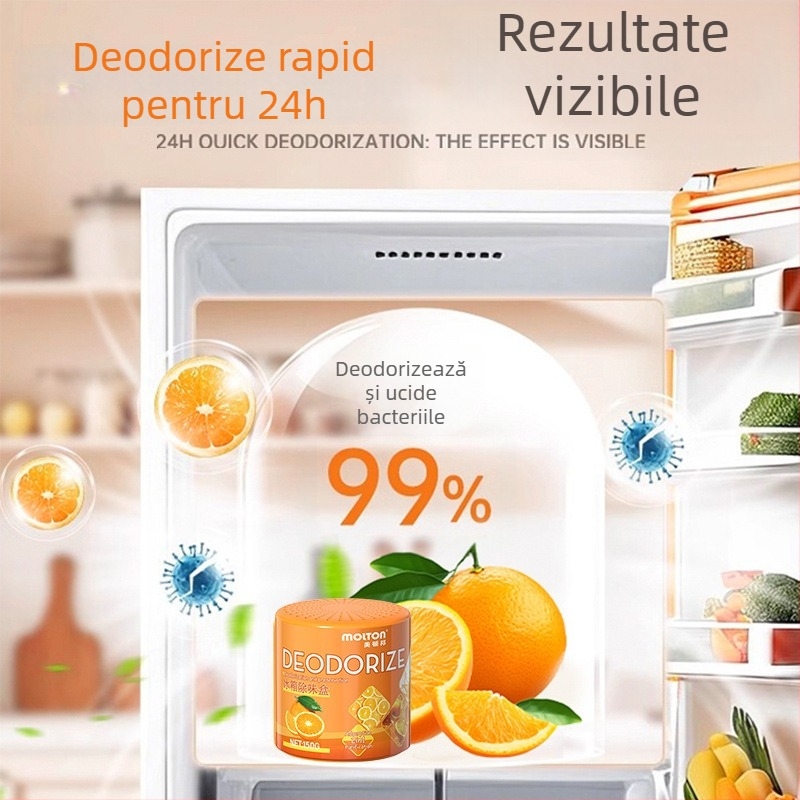 Meidunbang Deodorizant pentru frigider – Deodorant de aer, 150 g, Aromă portocalie