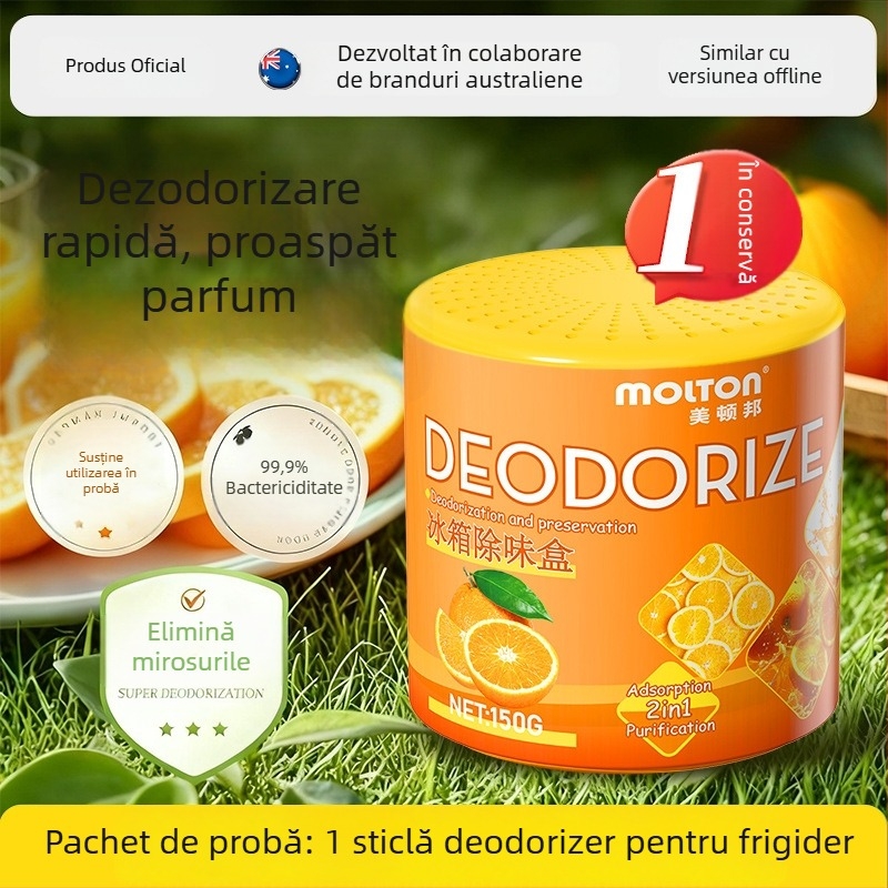 Meidunbang Deodorizant pentru frigider – Deodorant de aer, 150 g, Aromă portocalie
