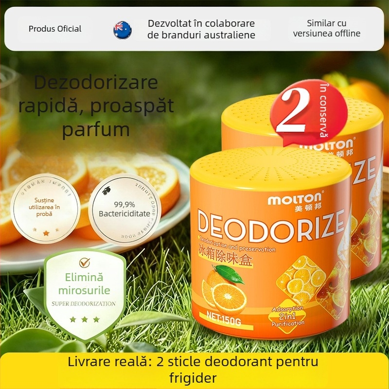 Meidunbang Deodorizant pentru frigider – Deodorant de aer, 150 g, Aromă portocalie