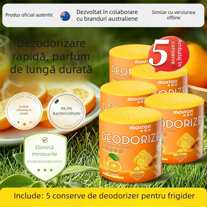Meidunbang Deodorizant pentru frigider – Deodorant de aer, 150 g, Aromă portocalie