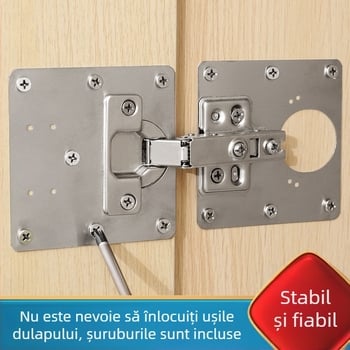 Placă de reparație a balamalelor ușii de dulap, model 1034, balama pătrată obișnuită, oțel inoxidabil, finisaj de suprafață general, stil lux ușor