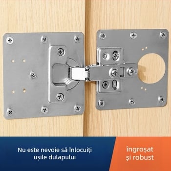 Placă de reparație a balamalelor ușii de dulap, model 1034, balama pătrată obișnuită, oțel inoxidabil, finisaj de suprafață general, stil lux ușor