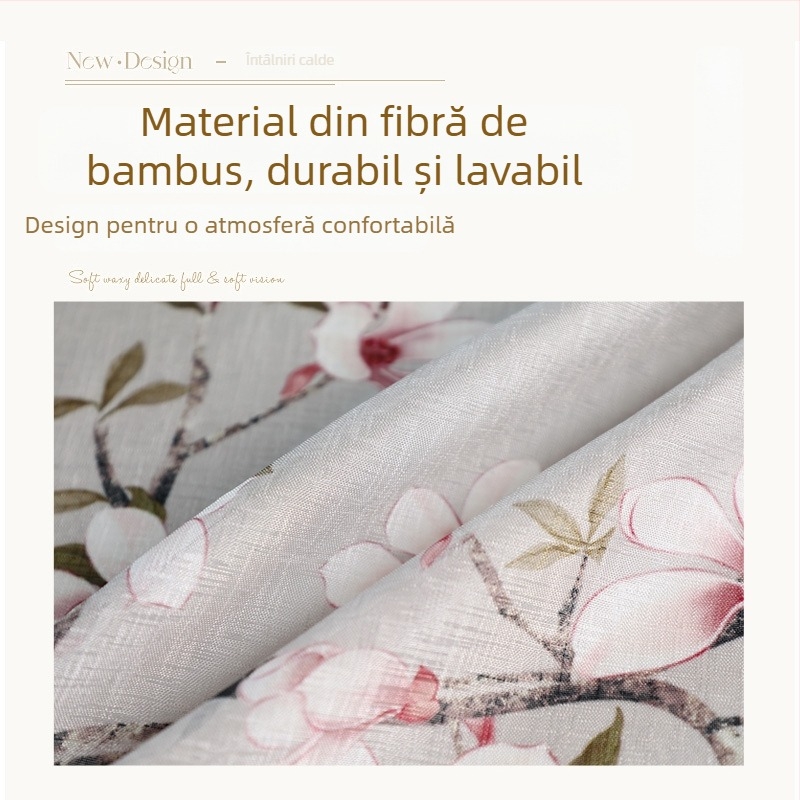 Draperie pentru ușă cu dantelă, anti-țânțari, intimitate pentru sufragerie și dormitor – poliester, model floral, stil modern minimalist, primăvara 2025