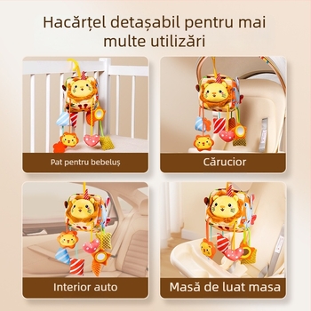 Zornăitoare pentru pătuț cu clopoțel suspendat – jucărie ABS pentru bebeluși (0–3 ani), dezvoltă prinderea și simțurile