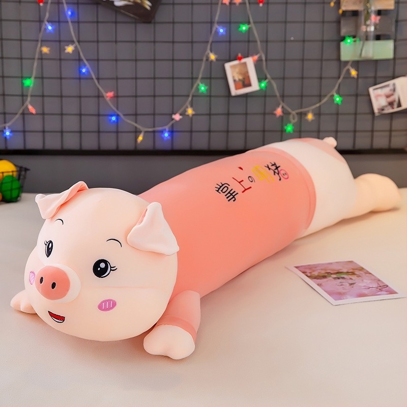 Purceluș din pluș - pernă lungă pentru adolescenți (7–14 ani), seria Pig, material pluș, umplutură: Down Cotton, personalizare prin probă