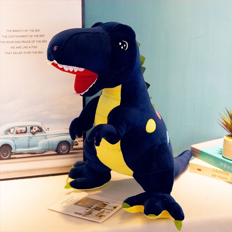 Jucărie pluș Tyrannosaurus Rex, seria Dinozauri, pluș moale, umplutură din bumbac pufos, pernă de dormit multifuncțională, pentru copii 7–14 ani