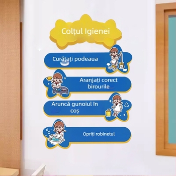 Autocolant perete cu personaje de desene animate – PVC, stil graffiti, 1 bucată, pentru spațiul de studiu