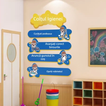 Autocolant perete cu personaje de desene animate – PVC, stil graffiti, 1 bucată, pentru spațiul de studiu