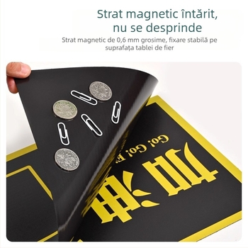 Sticker magnetic pentru perete – liceu, motivație și numărătoare inversă, decor pentru clasă, 1 bucată, PVC, autoadeziv, model grilă/litere/cifre/text