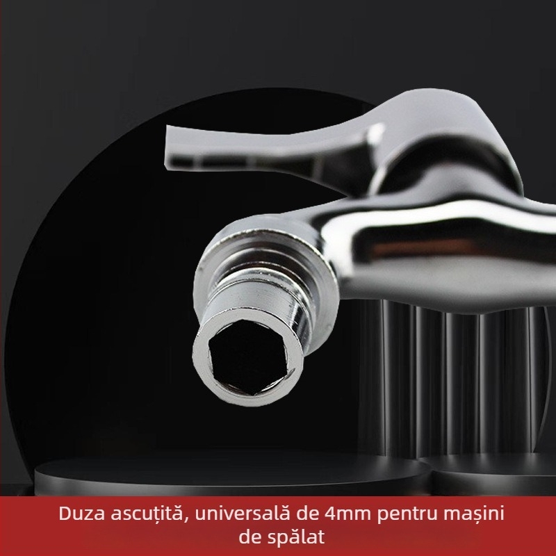 Robinet pentru mașină de spălat din cupru, cu deschidere rapidă, corp din cupru DN15, valvă cu nucleu ceramic, montaj manual, 0–100°C, 1,6 MPa