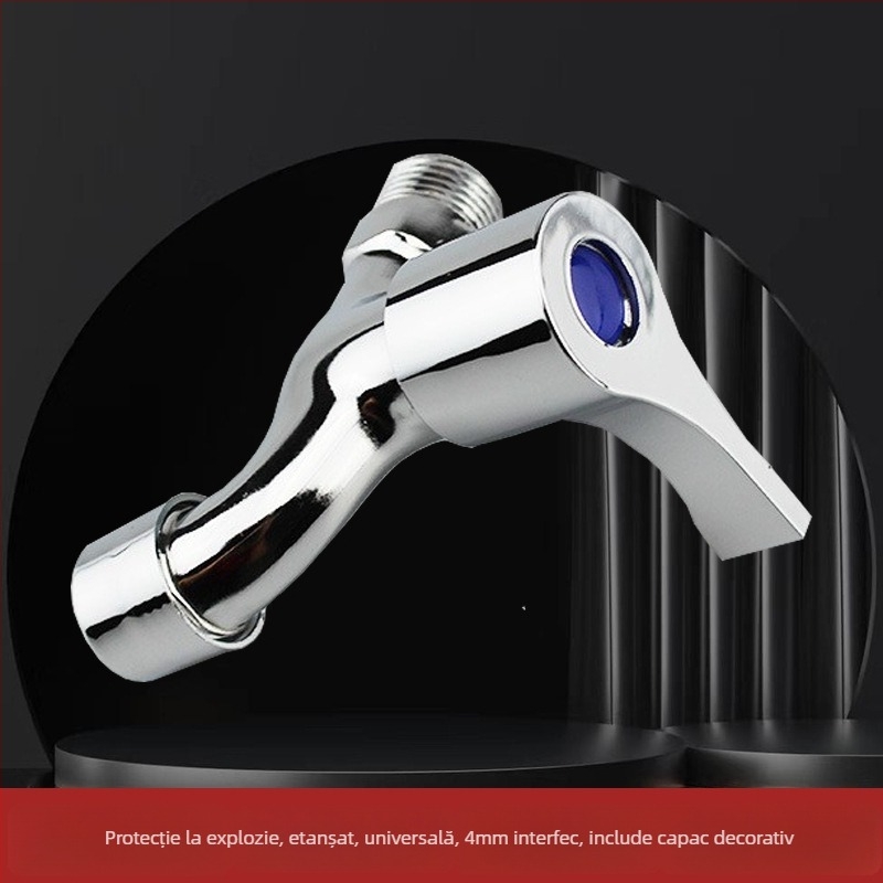 Robinet pentru mașină de spălat din cupru, cu deschidere rapidă, corp din cupru DN15, valvă cu nucleu ceramic, montaj manual, 0–100°C, 1,6 MPa