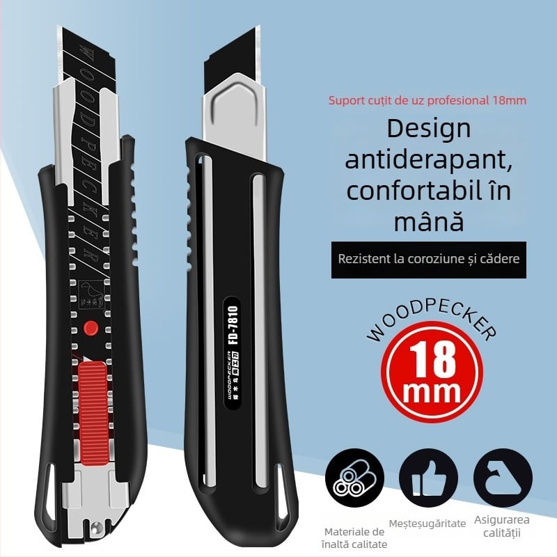 Cuțit de artă FD-09A, lamă 18mm, schimbare lamă prin tijă de împingere, lamă retractabilă, poate stoca 1 lamă, seria Art Knife