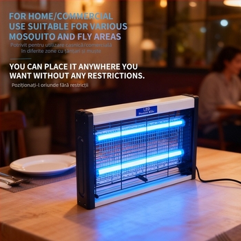 Lampă LED pentru omorârea țânțarilor, pentru interior – atracție prin undă luminoasă și șoc electric, acoperire 10–100㎡