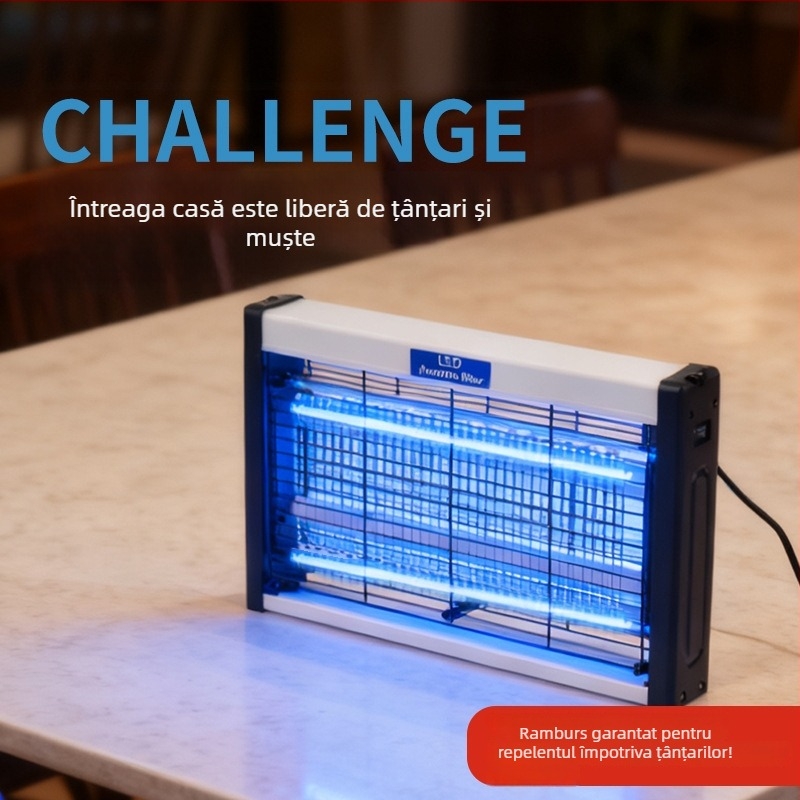 Lampă LED pentru omorârea țânțarilor, pentru interior – atracție prin undă luminoasă și șoc electric, acoperire 10–100㎡