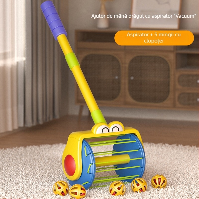 Jucărie de împins pentru copii cu lansator electric de bule — Carcasă din plastic, pentru 4–6 ani, dezvoltă coordonarea mână-ochi și vederea