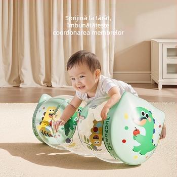 Rola gonflabilă pentru bebeluși – învățare timpurie (0–3 ani) | PVC, cu clopoțel, stimulează târârea și auzul, funcții interactive | Circle qi