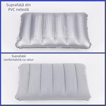 Pernă gonflabilă, dreptunghiulară, PVC flokare, model RF-004, Rongfeng