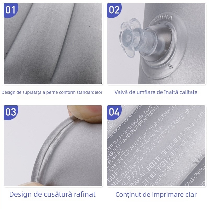 Pernă gonflabilă, dreptunghiulară, PVC flokare, model RF-004, Rongfeng