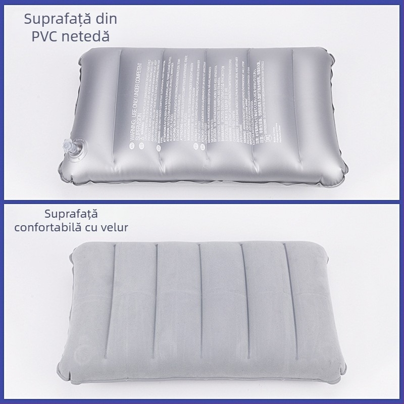 Pernă gonflabilă, dreptunghiulară, PVC flokare, model RF-004, Rongfeng