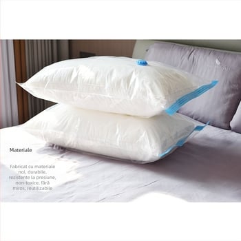 Geantă de vid pentru depozitare prin comprimare a pernilor, material PA/PE, tip aspirație, fără pompă, ambalaj 200 buc.