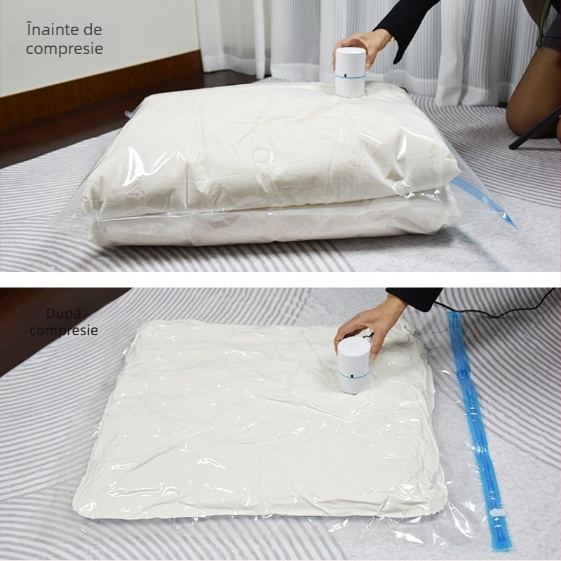 Geantă de vid pentru depozitare prin comprimare a pernilor, material PA/PE, tip aspirație, fără pompă, ambalaj 200 buc.