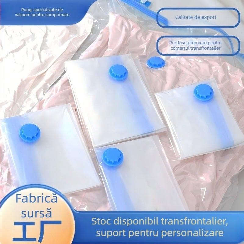 Geantă de vid pentru depozitare prin comprimare a pernilor, material PA/PE, tip aspirație, fără pompă, ambalaj 200 buc.