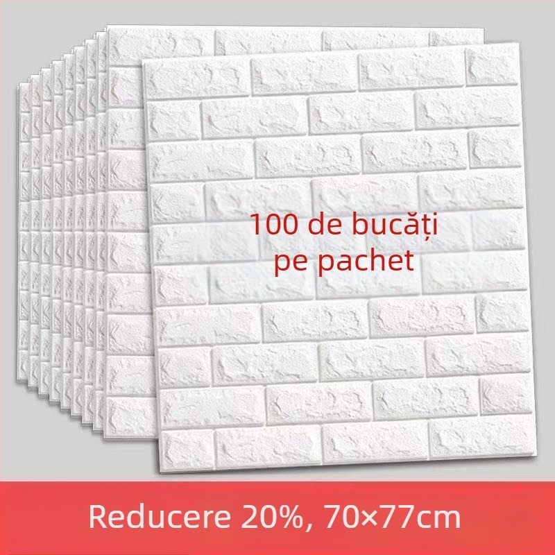 Autocolant de perete XPE spumă, impermeabil, design 3D, stil modern minimalist, 2 foi