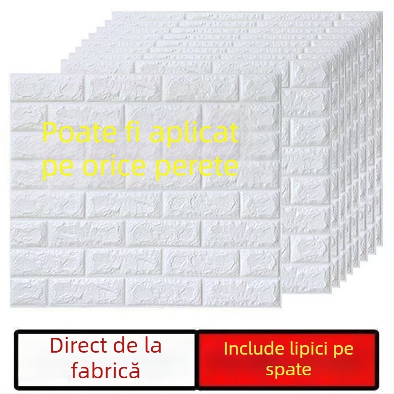 Autocolant de perete XPE spumă, impermeabil, design 3D, stil modern minimalist, 2 foi