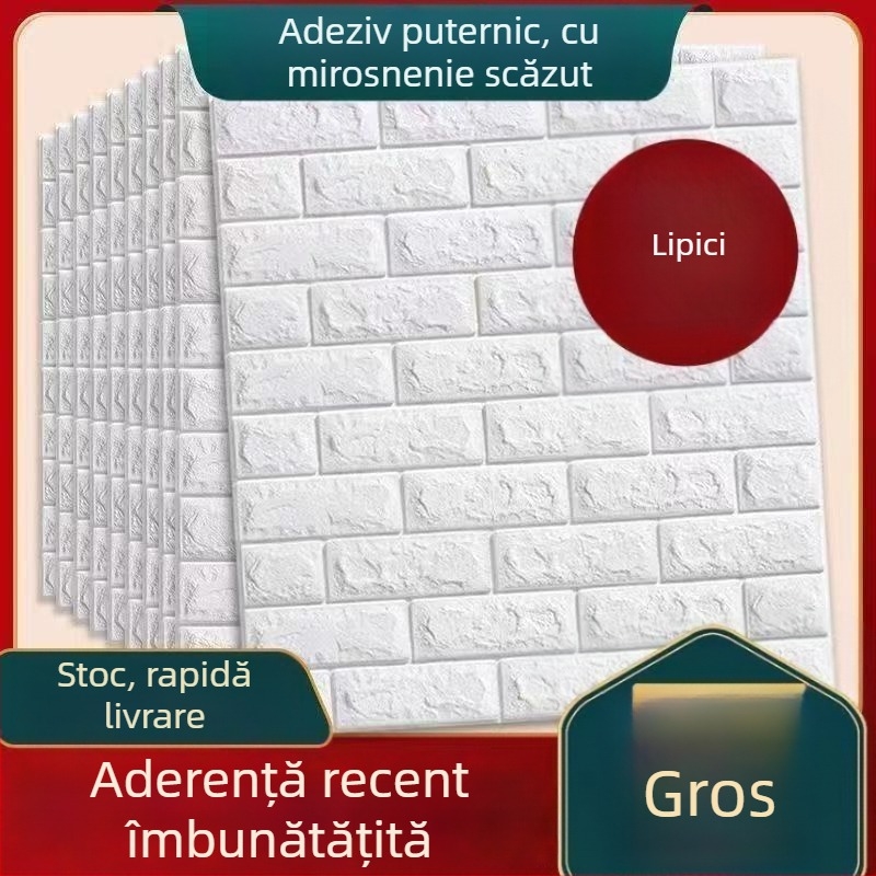 Autocolant de perete XPE spumă, impermeabil, design 3D, stil modern minimalist, 2 foi