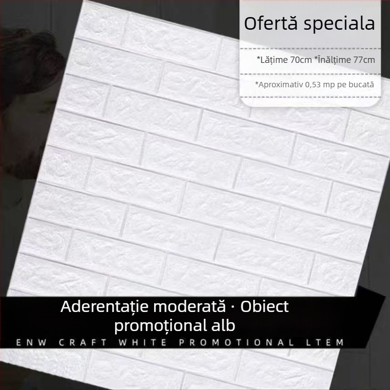 Autocolant de perete XPE spumă, impermeabil, design 3D, stil modern minimalist, 2 foi