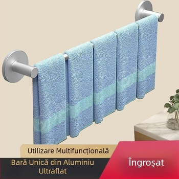 Suport de prosoape pentru baie din Space aluminiu, finisaj electrophoresis, bară unică, încărcare 10 kg