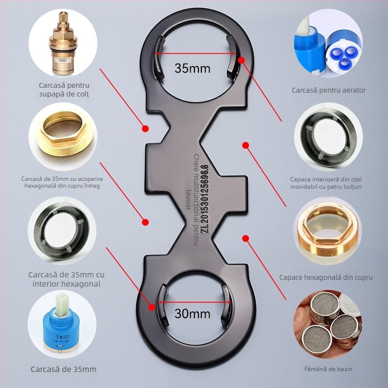 Cheie multifuncțională pentru miezul valvei robinetului — construcție metalică, model NW25A05-67, brand Niuxiang, stil modern minimalist