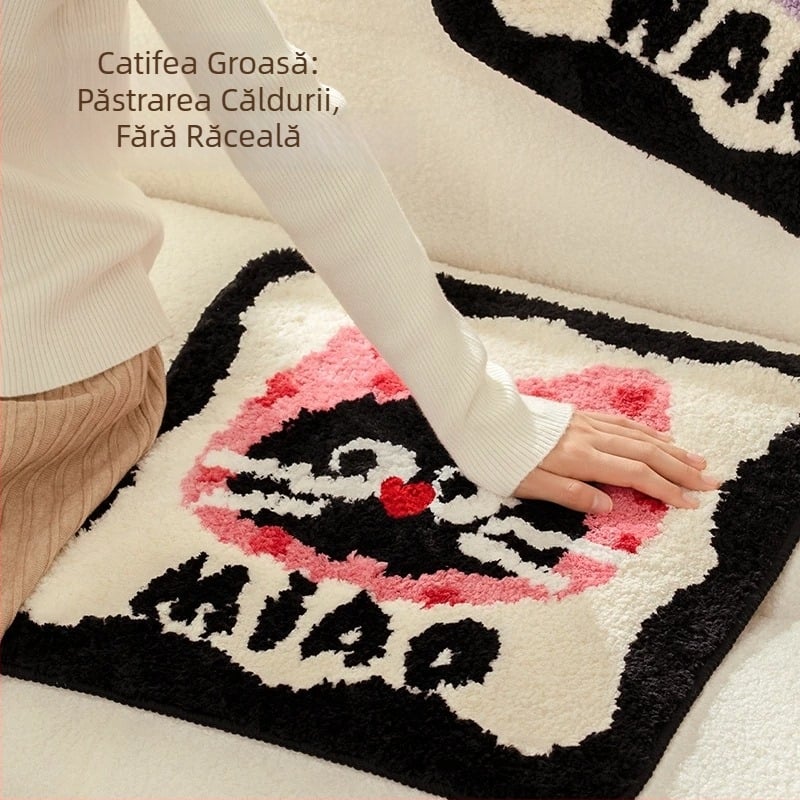 Perne pentru scaun din casmir artificial, umplutură din fibre de poliester, model cu animale drăguțe, stil modern minimalist, personalizare disponibilă.