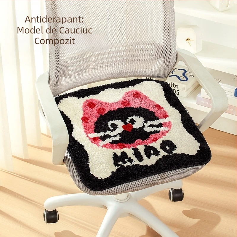 Perne pentru scaun din casmir artificial, umplutură din fibre de poliester, model cu animale drăguțe, stil modern minimalist, personalizare disponibilă.