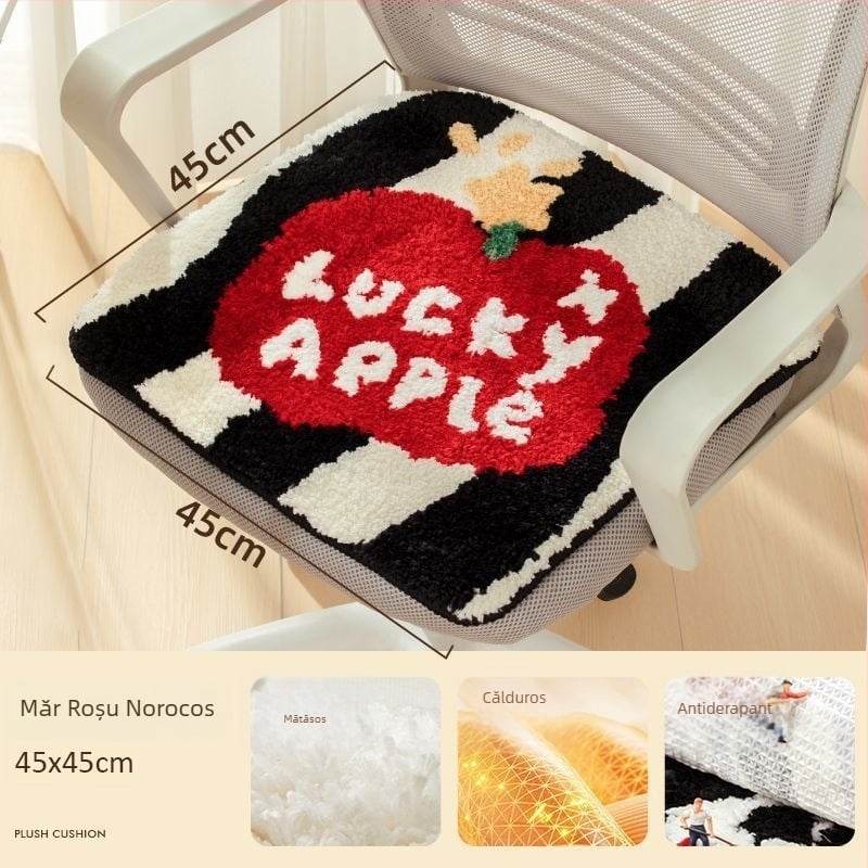 Perne pentru scaun din casmir artificial, umplutură din fibre de poliester, model cu animale drăguțe, stil modern minimalist, personalizare disponibilă.