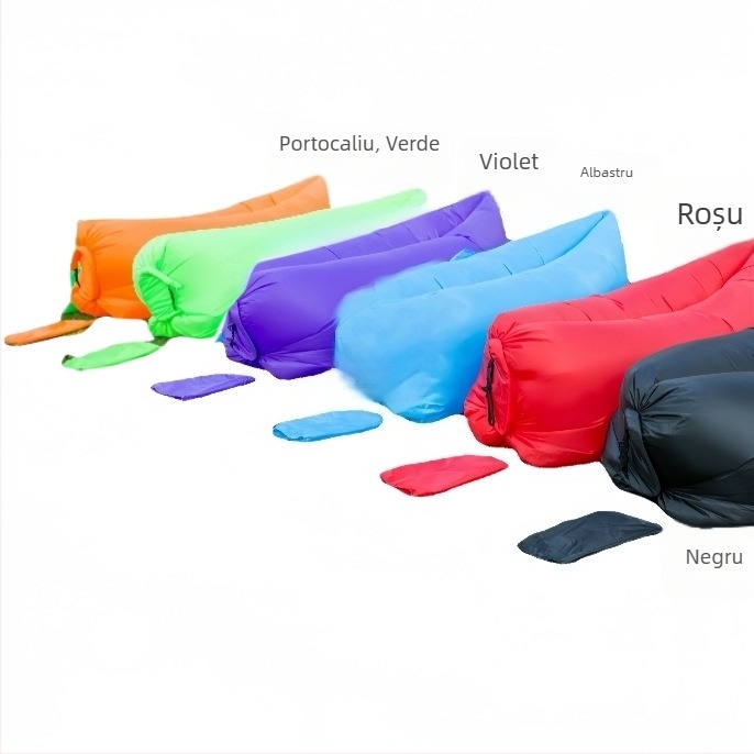 Canapea gonflabilă portabilă pentru camping în aer liber și plajă (din poliester; umflare cu aer; greutate 0.6–1 kg; potrivită pentru mai multe persoane)