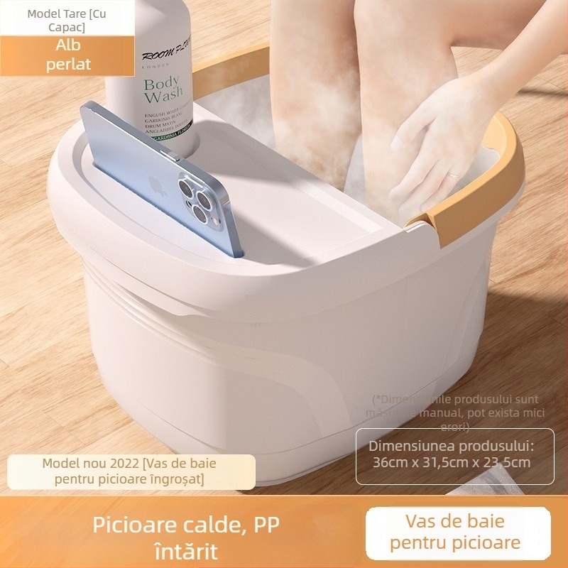 Găleată din plastic pentru baie de picioare, cu control al temperaturii, ridicare, masaj și aburi