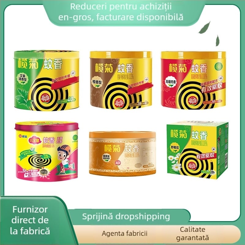 Incensă spirală pentru țânțari – Citronella Artemisia, parfum curat, durată lungă, formă solidă, ambalaj 18 cutii, model 238556655, WP20210064, ușor toxic