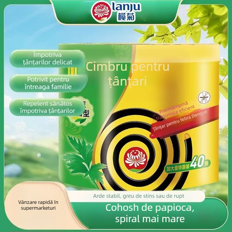 Incensă spirală pentru țânțari – Citronella Artemisia, parfum curat, durată lungă, formă solidă, ambalaj 18 cutii, model 238556655, WP20210064, ușor toxic