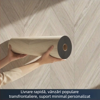 Autocolant perete din PVC, imitatie lemn, 1 foaie, rezistent la apă și umezeală, stil minimalist modern